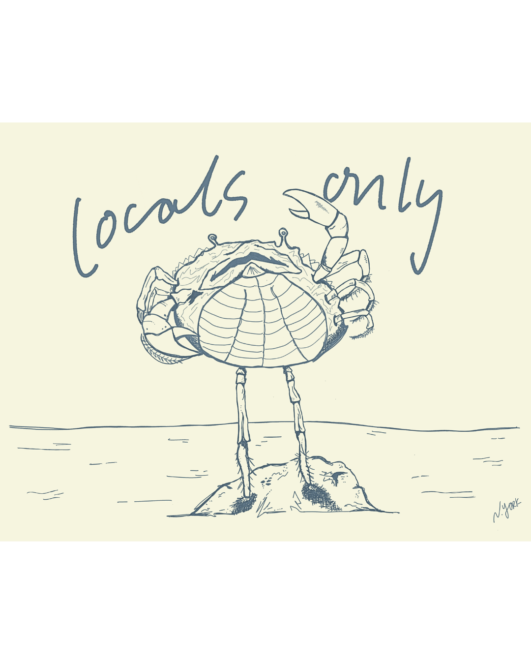 Locals Only Crab Print 11 x 14