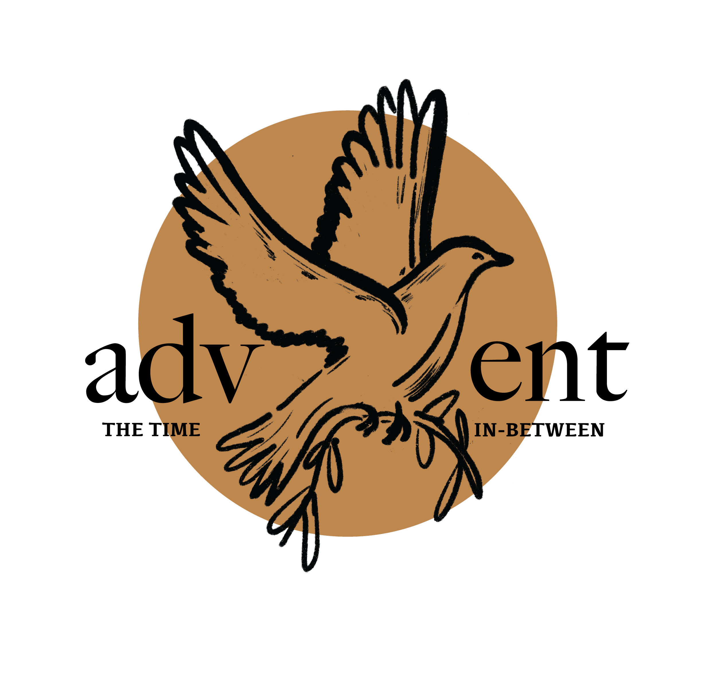 Logo featuring a drawing of a bird with outstretched wings and a ribbon in its beak, set against a beige circular background, with the text 'dvolving' and smaller phrases, likely related to a brand or organization.