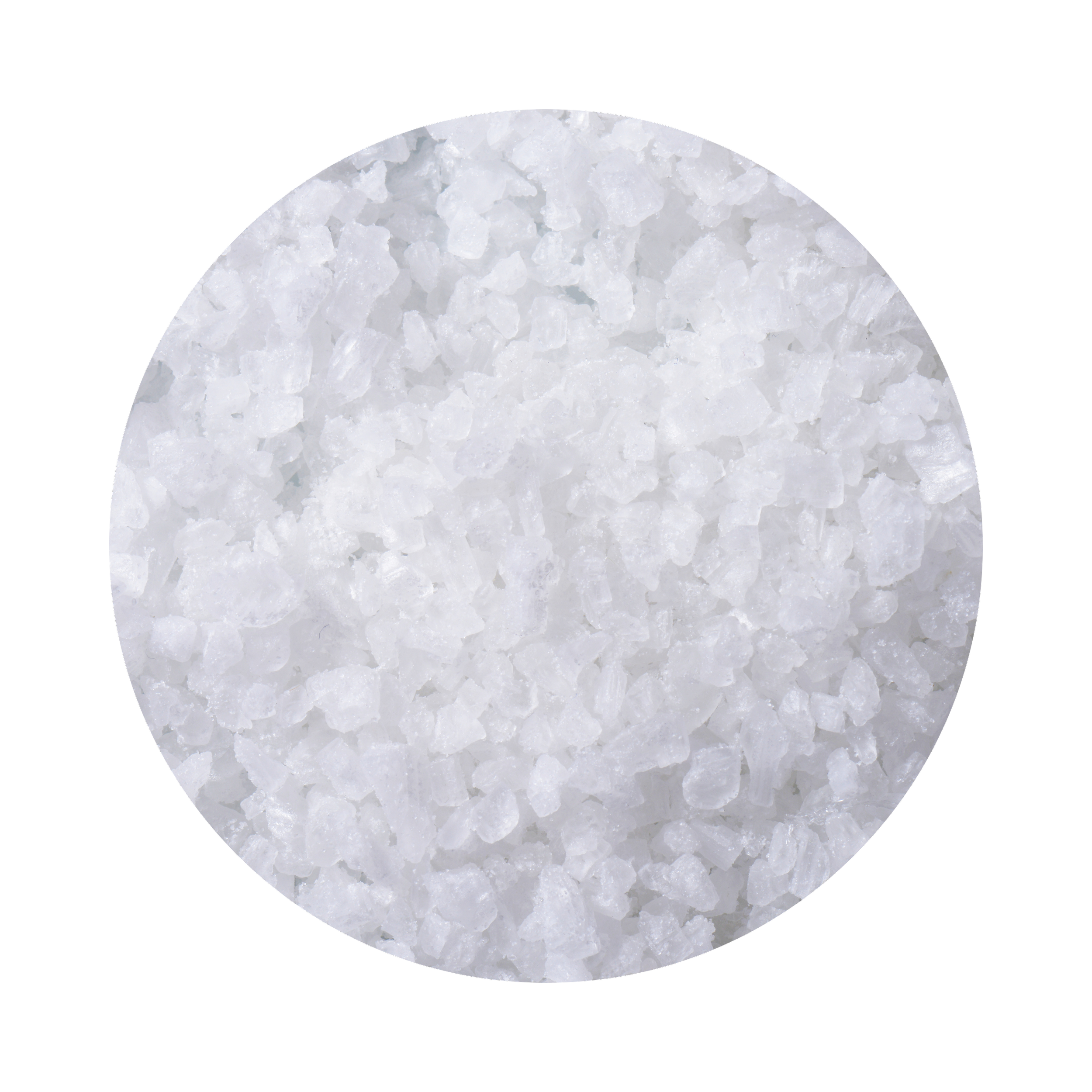 Close-up of premium white epsom salt crystals.