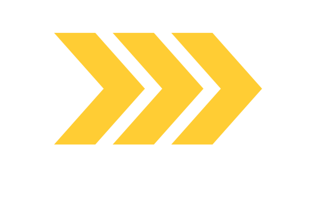 Three yellow arrows pointing to the right on a white background.