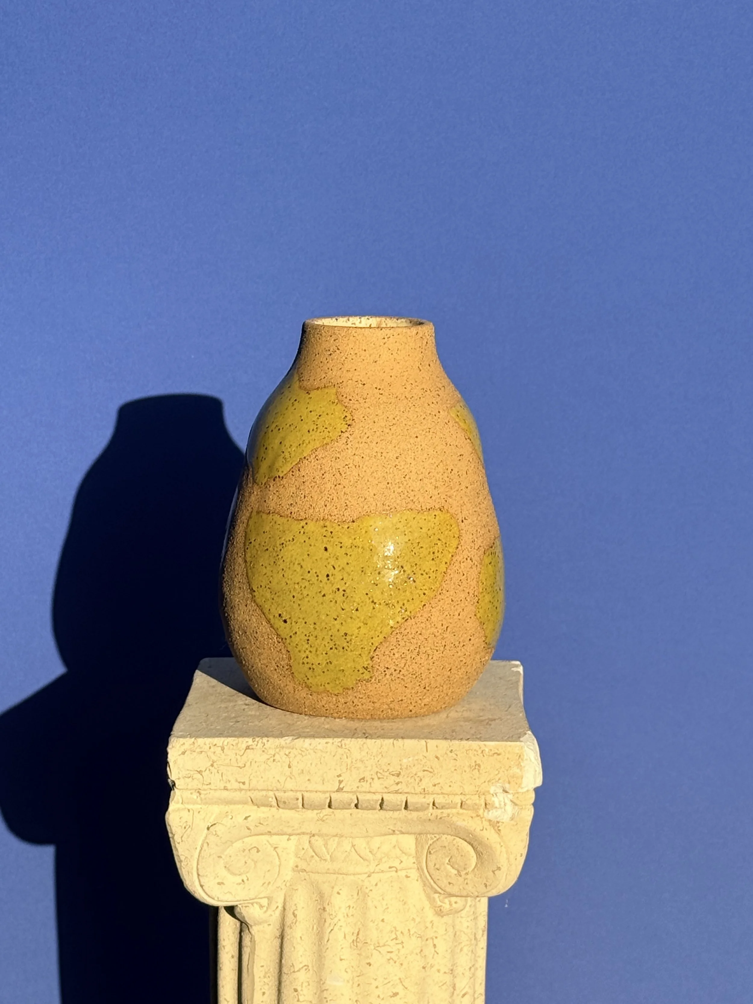 Acid Yellow Abstract Shape Vase