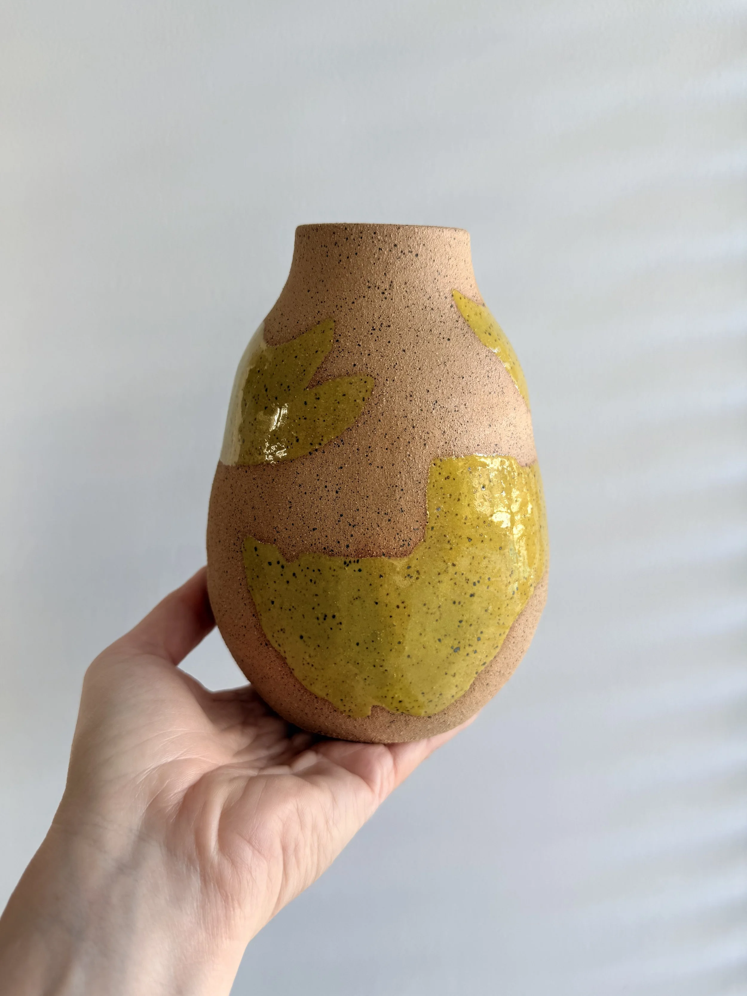 Acid Yellow Abstract Shape Vase