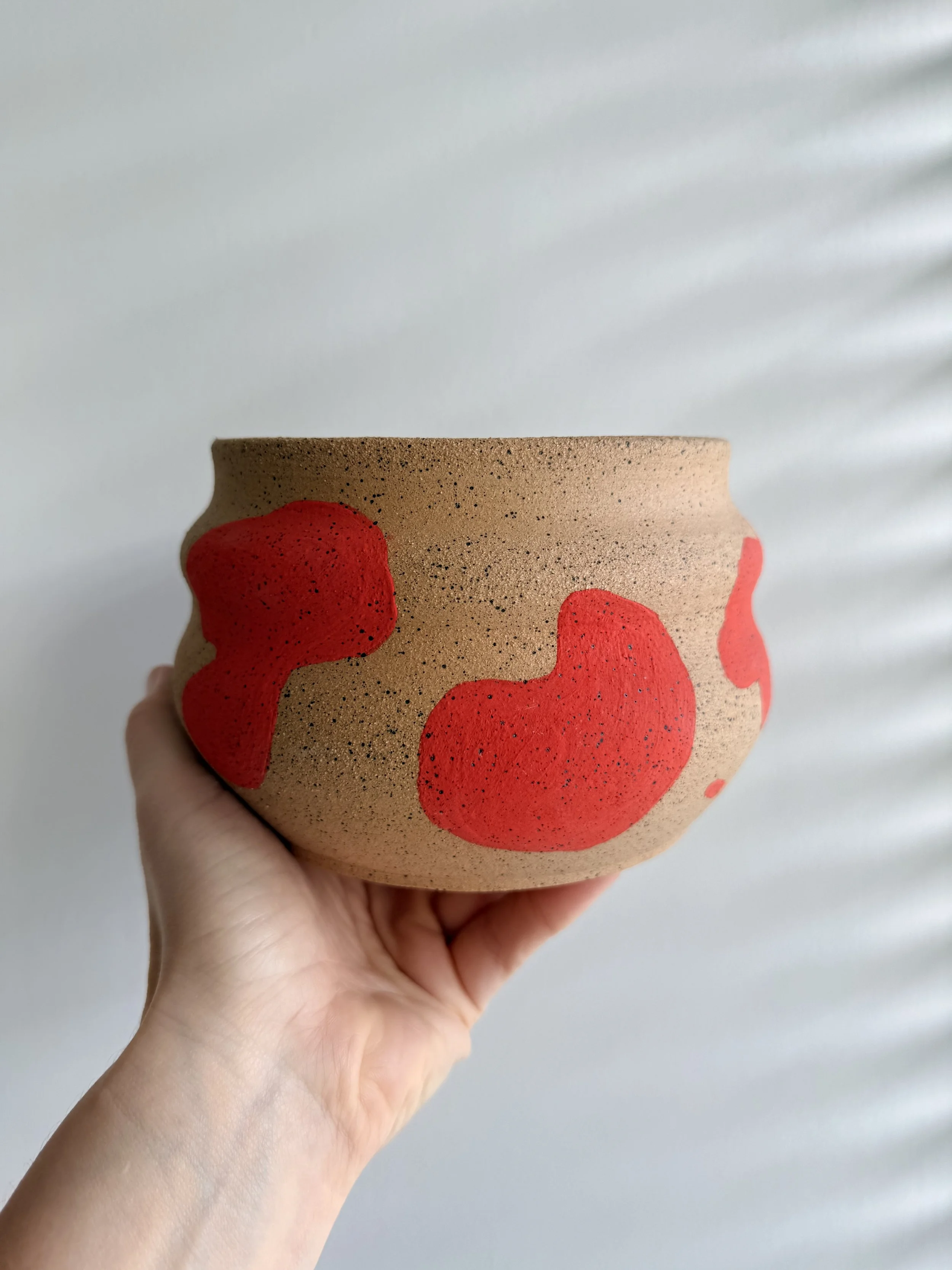 Painted Blood Orange Blobs Planter