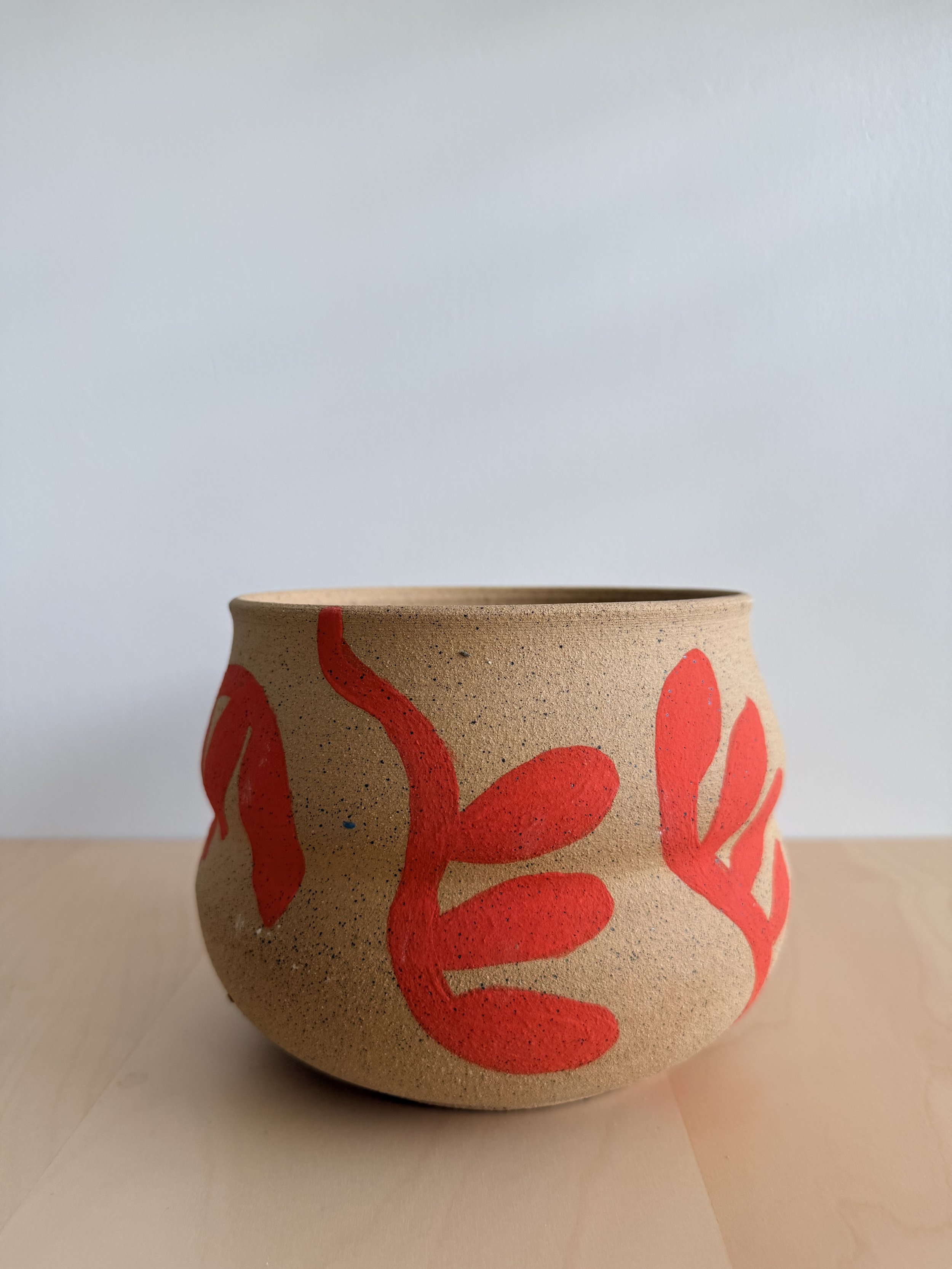 Painted Blood Orange Vines Planter