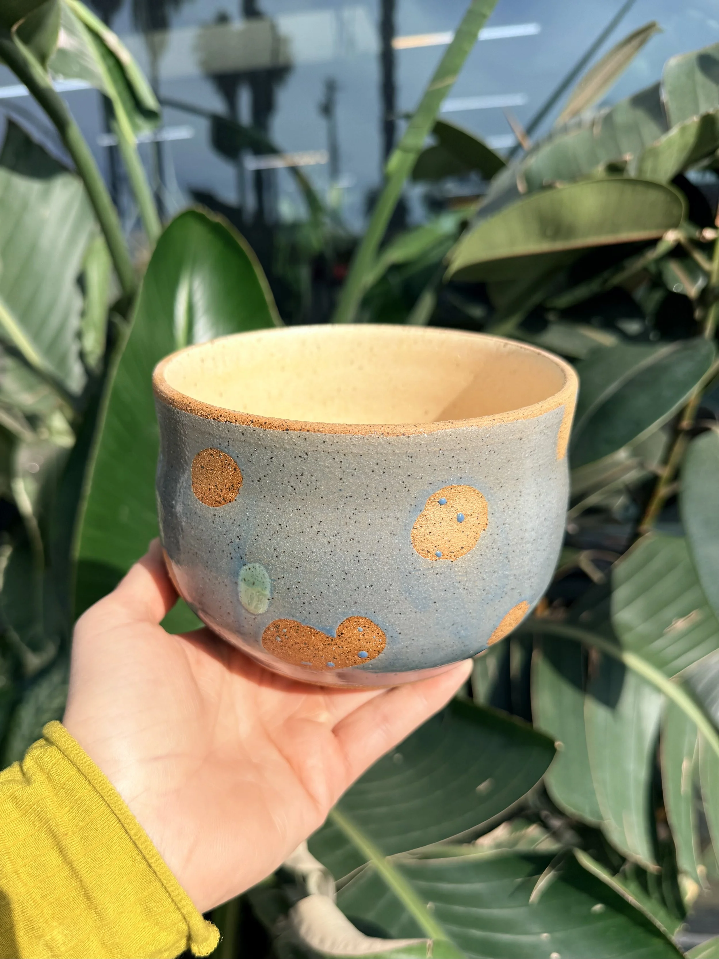 Wonky Spotted Blue Planter