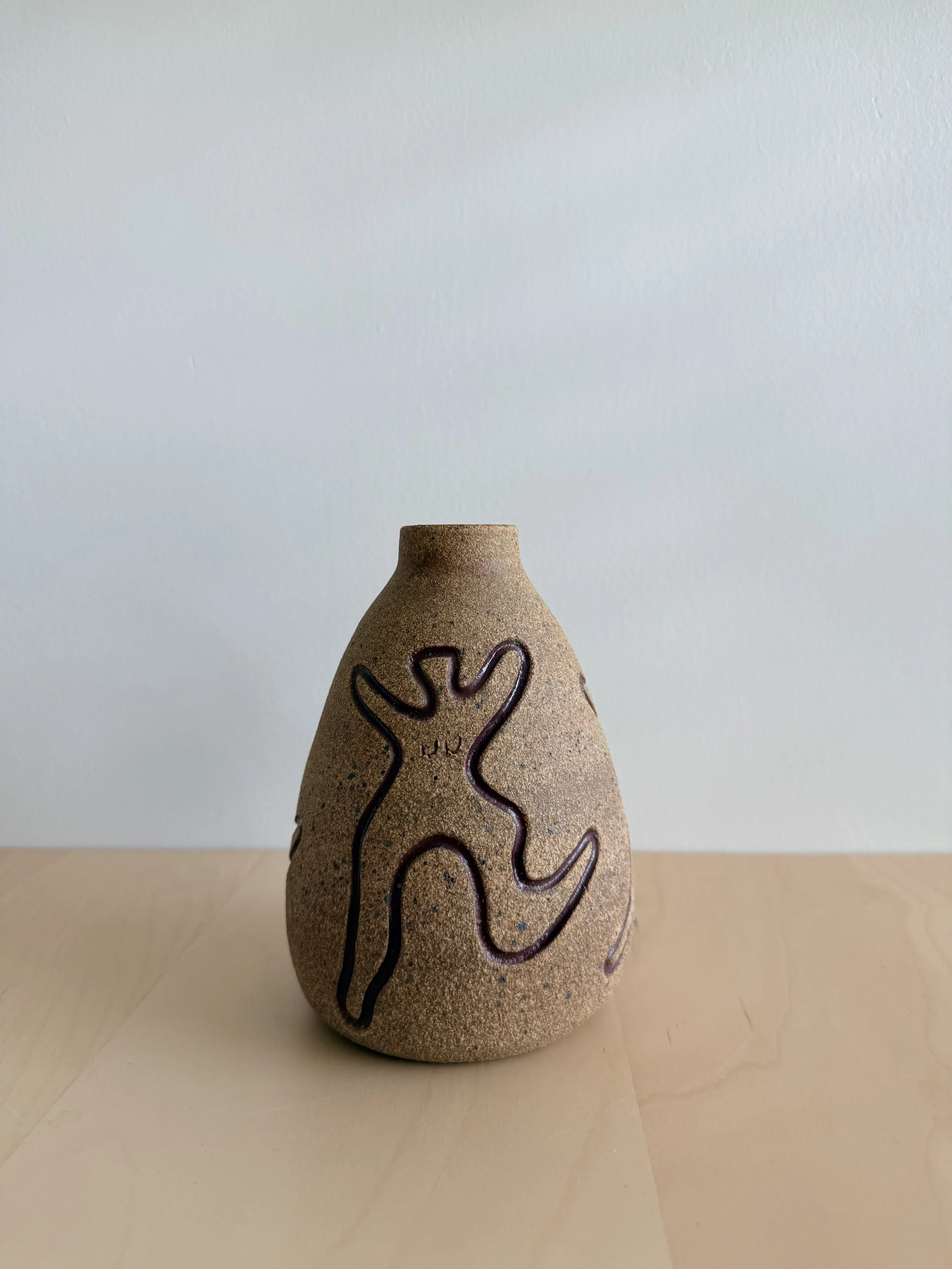 Etched Burgundy Girls Bud Vase