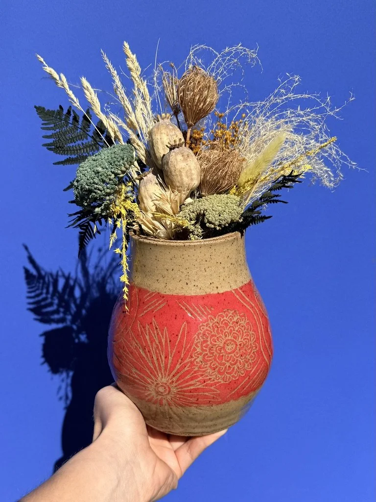 Floral Etchings Vase