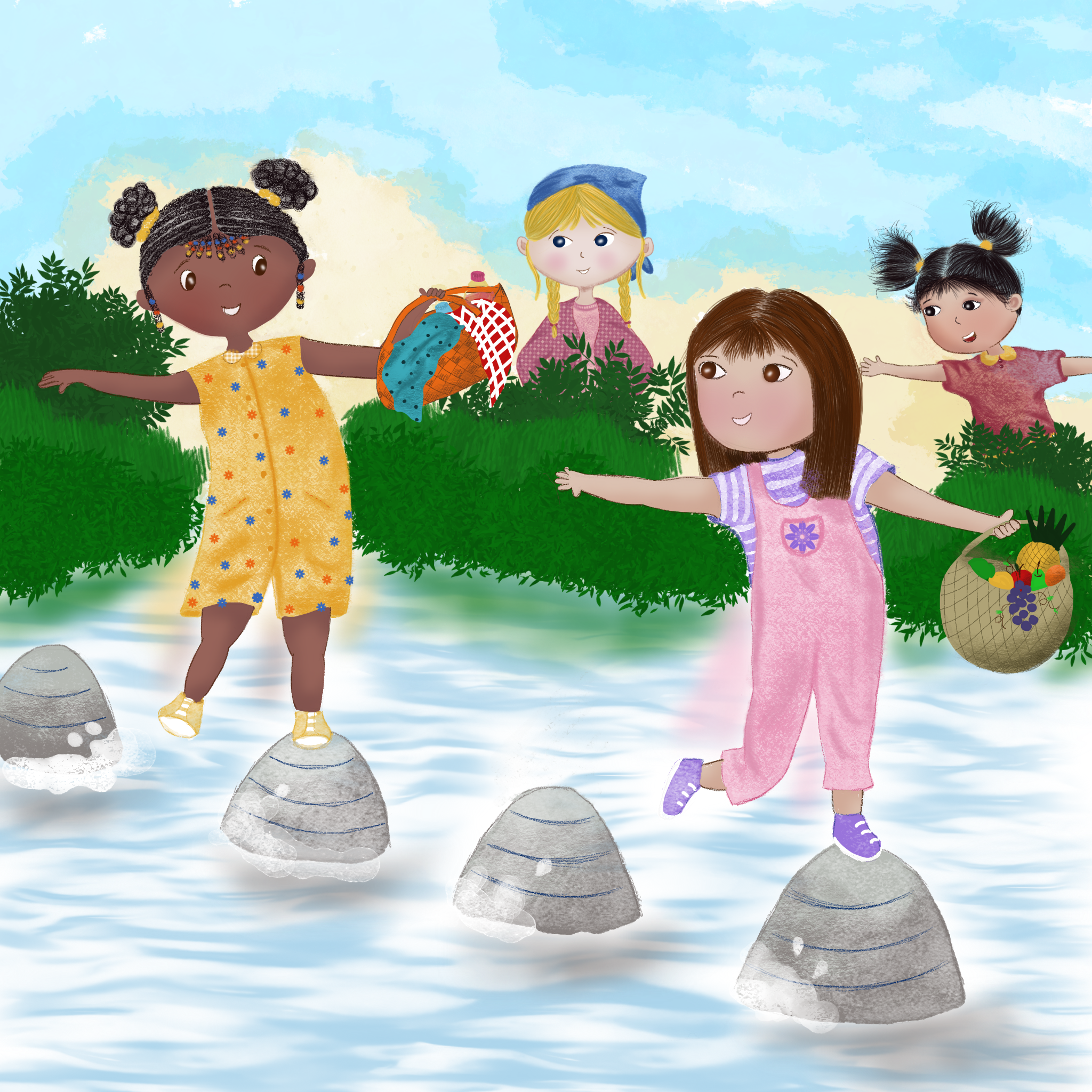 Girls going on a pic-nic
