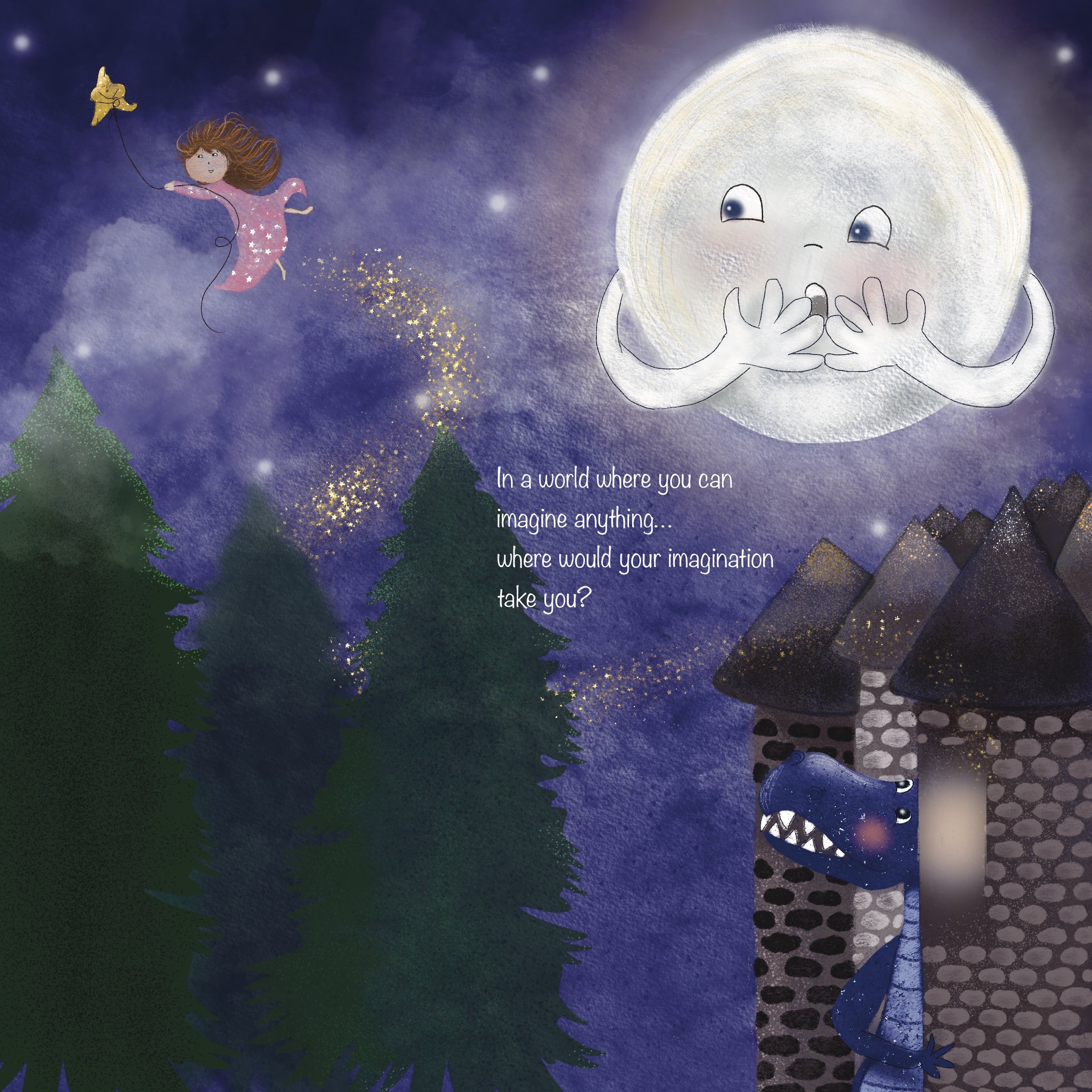 A whimsical picture book scene celebrating imagination, wonder, and the endless possibilities of childhood.