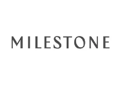 The word 'MILESTONE' written in black uppercase letters on a white background.