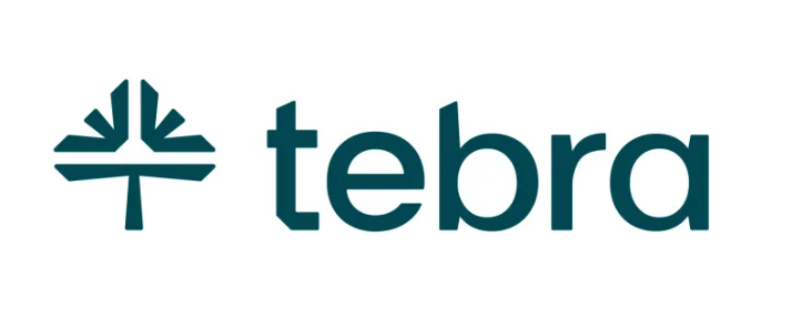Tebra logo with stylized tree icon and the word "tebra" in lowercase letters.