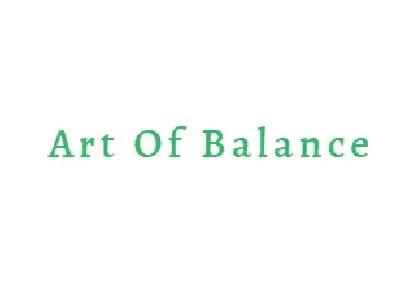Text that reads 'Art Of Balance' in green font on a white background.
