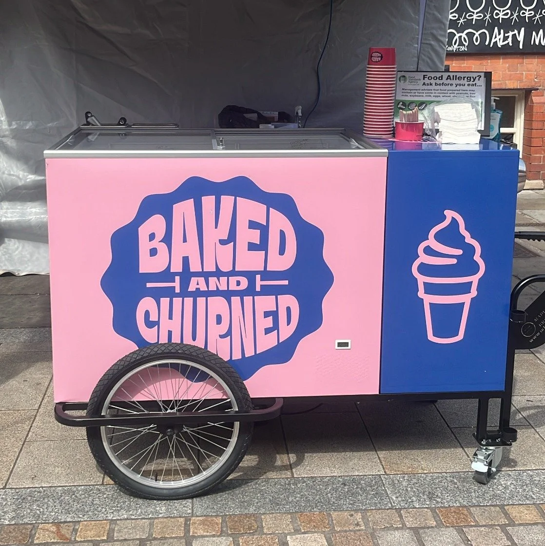 baked and churned Ice cream cart