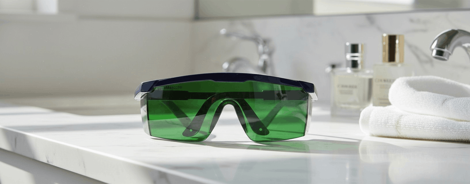 FreeMascot IPL 200nm-2000nm Laser Safety Glasses for Laser Hair Removal Treatment and Laser Cosmetology Operator Eye Protection with Case (Green)