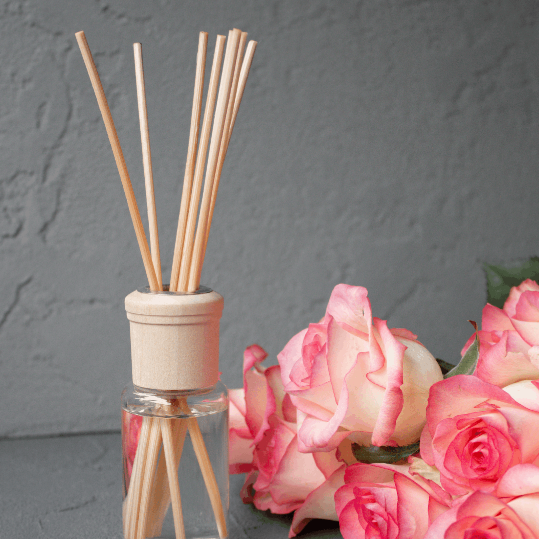 reed diffuser next two light pink roses