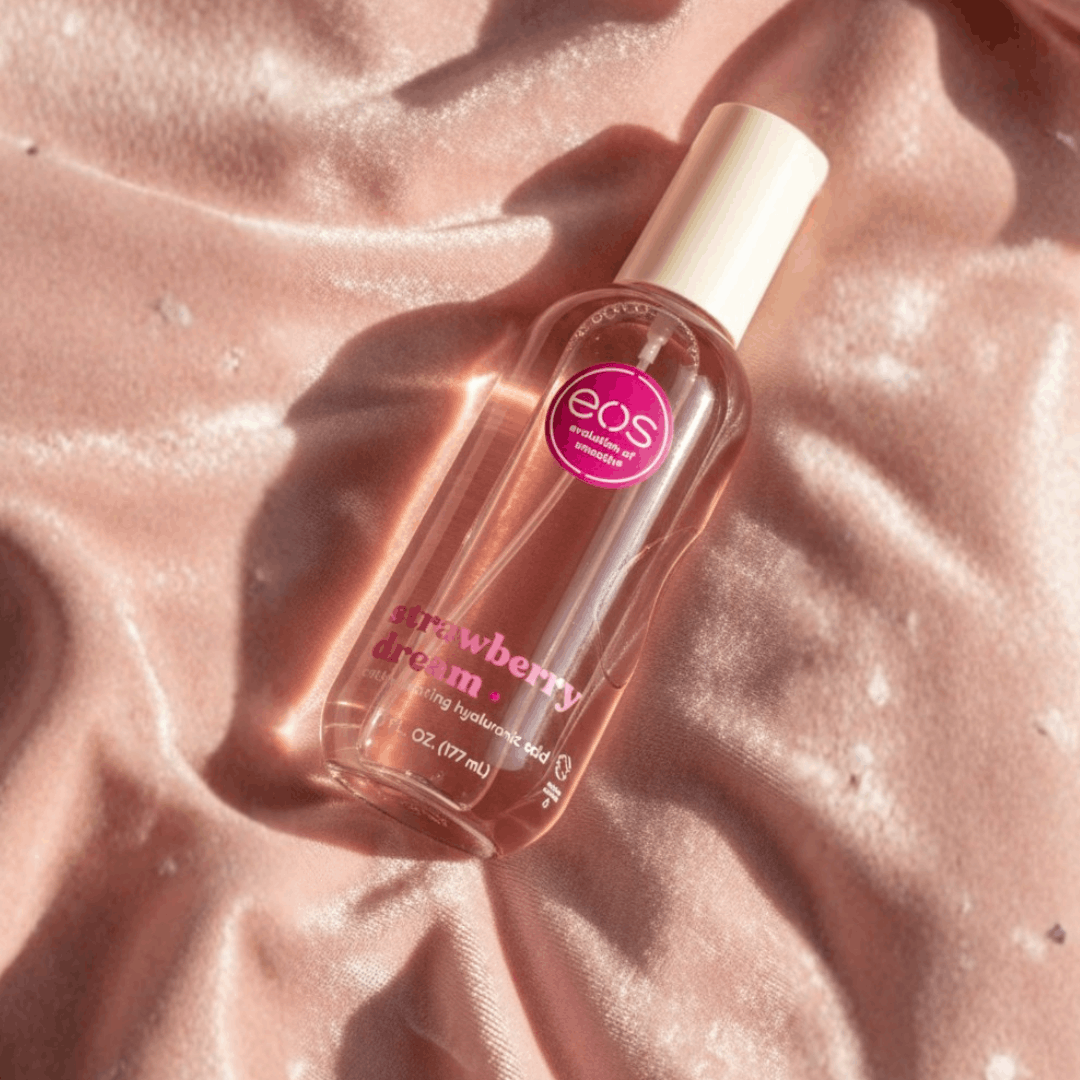 eos Cashmere Body Mist, Strawberry Dream, Body Spray for Women, Strawberry Perfume, Hair Mist, Moisturizing, Hyaluronic Acid, Glycerin, Vegan, Cruelty-free, 6 fl oz