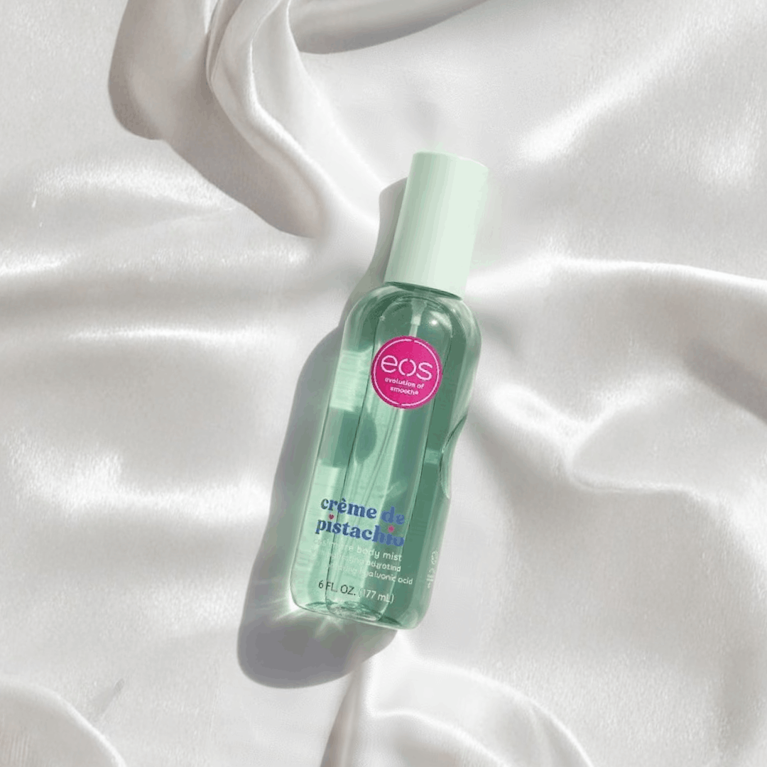 eos Cashmere Body Mist, Crème de Pistachio, Body Spray for Women, Pistachio Perfume, Hair Mist, Moisturizing, Hyaluronic Acid, Glycerin, Vegan, Cruelty-free, 6 fl oz