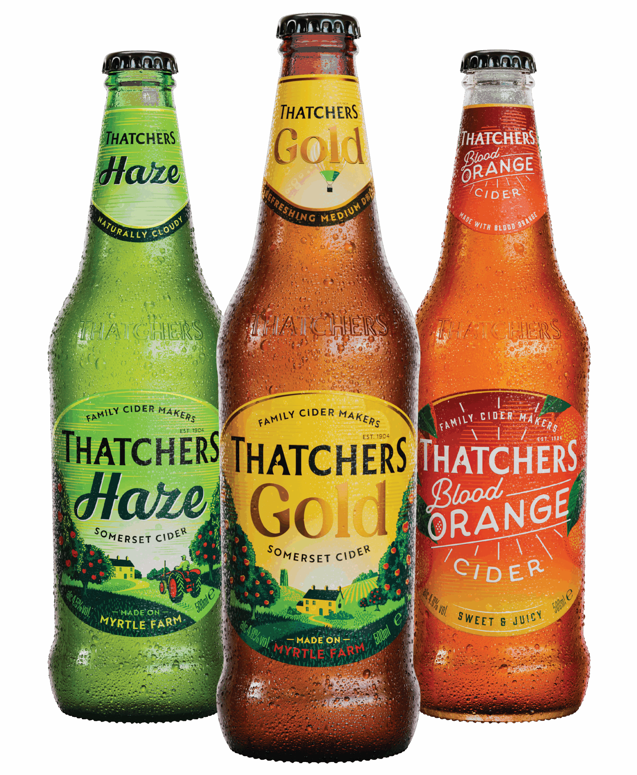 Thatchers Haze, Thatchers Gold a novinka Thatchers Orange. Výborný cidery.
