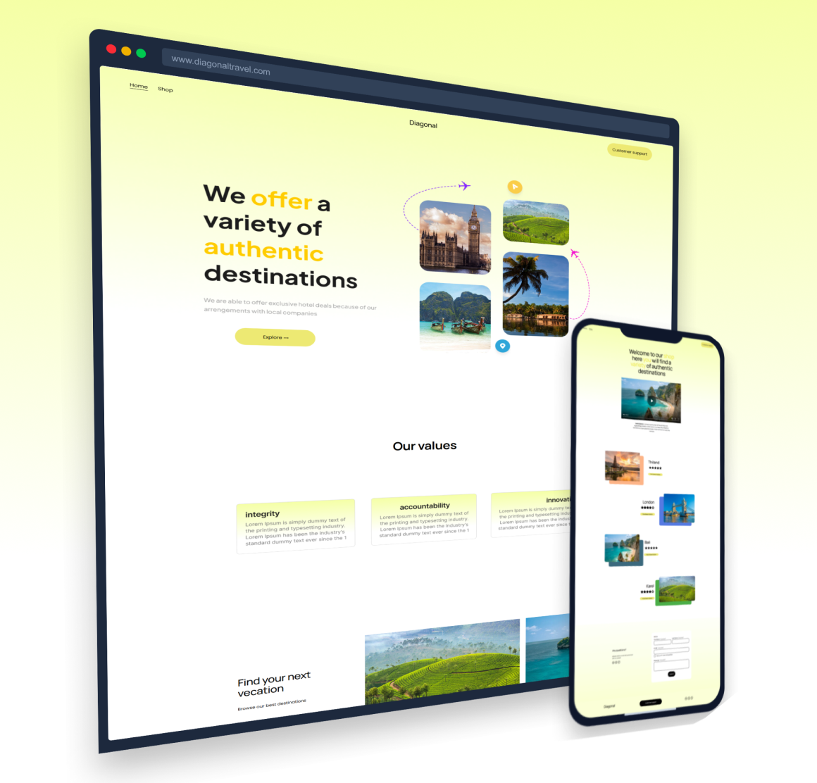 Website named Diagonal