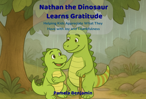A gentle children's story about a dinosaur who learns that gratitude can bring happiness. Ages 3-7. Click on image see Amazon listing.