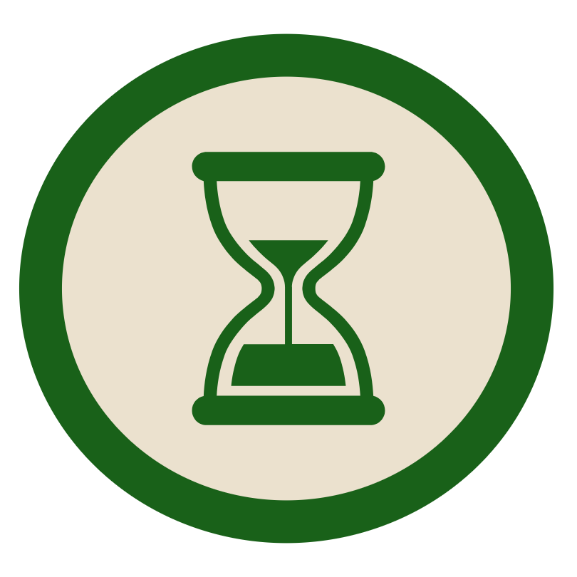 Hourglass icon created for a Bend Oregon landscaper website