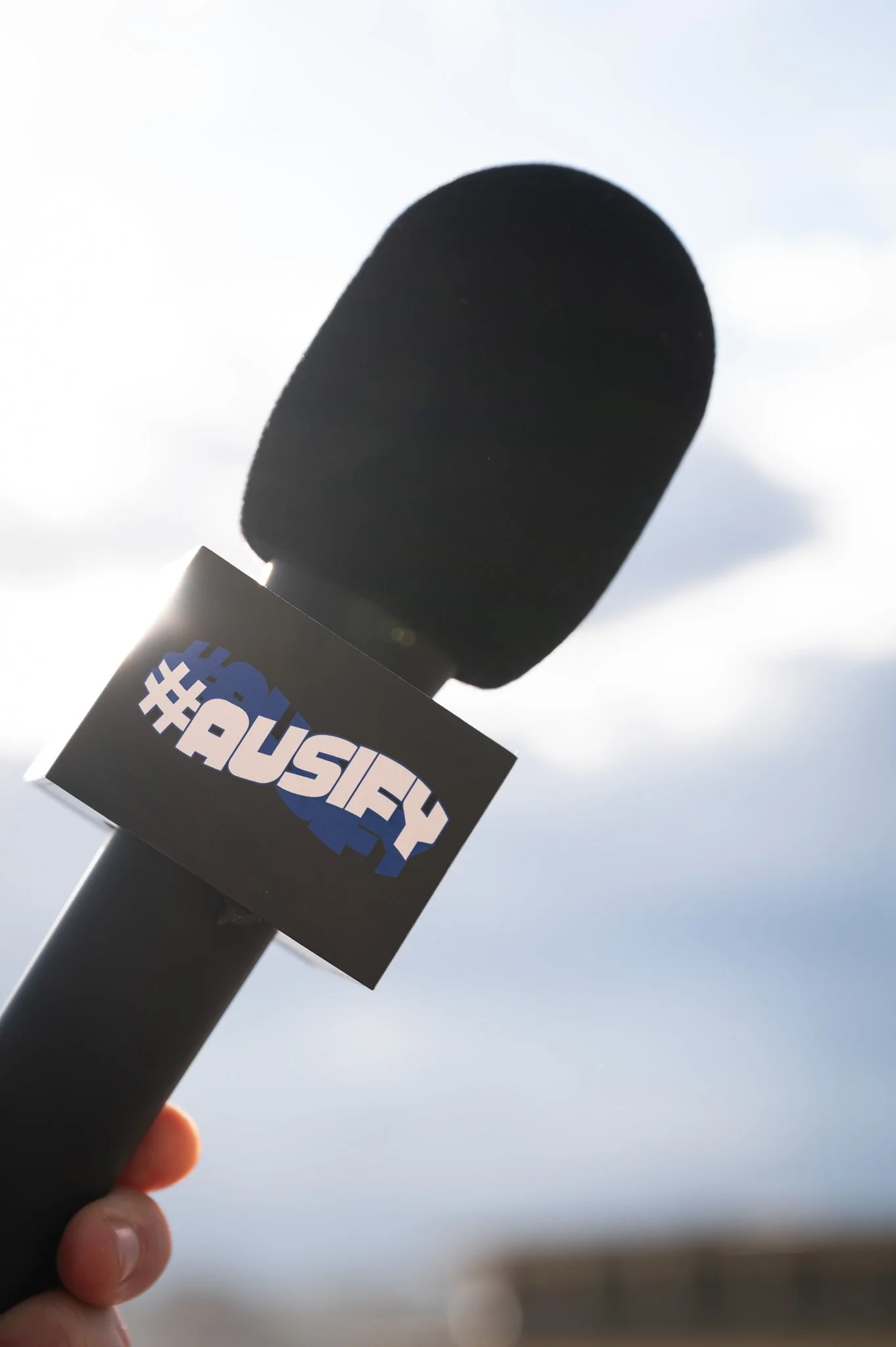 #Ausify Microphone being highlighted in the sun for launch campaign