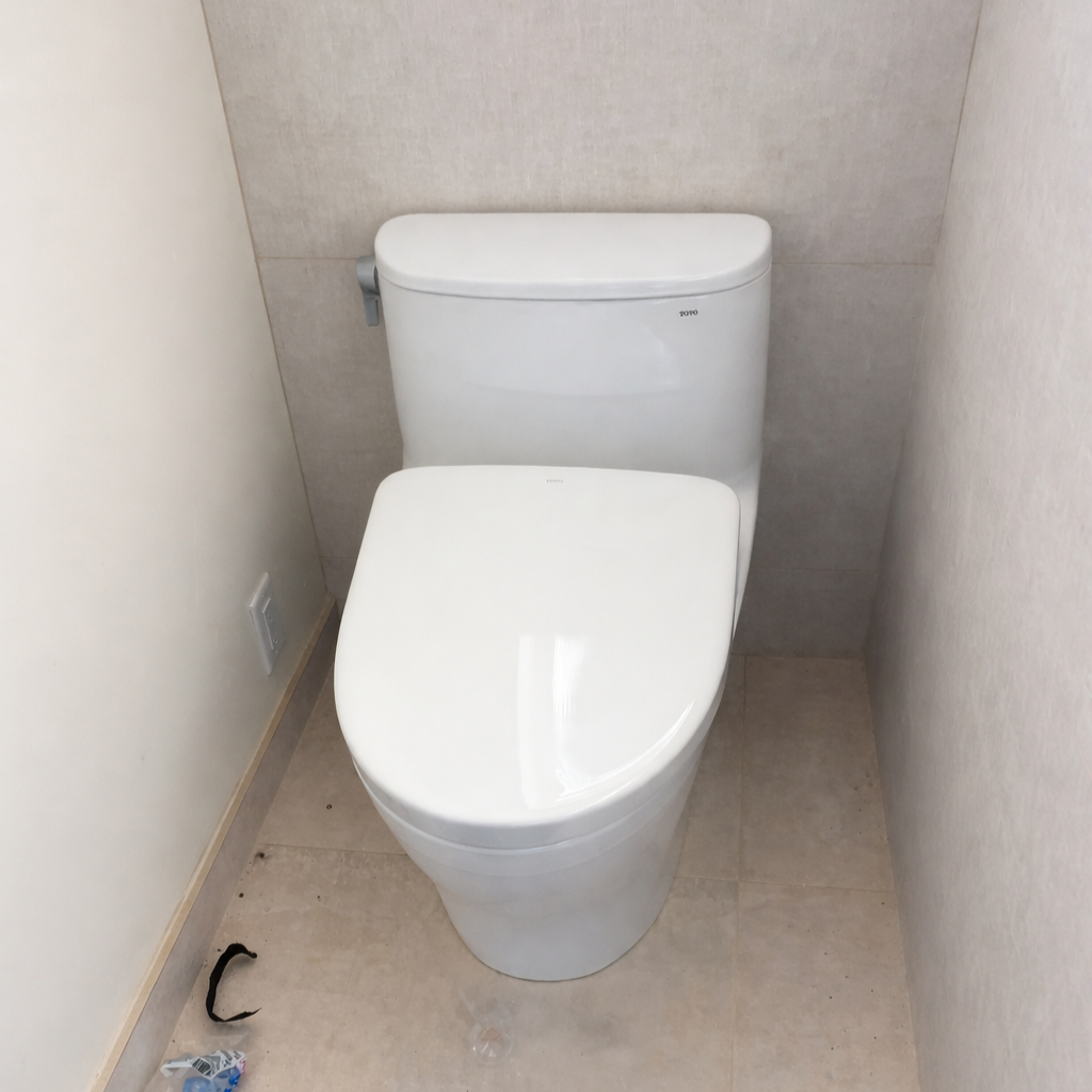 Toilet installation completed during a plumbing remodel by Evolution Plumbing in Watsonville, CA.