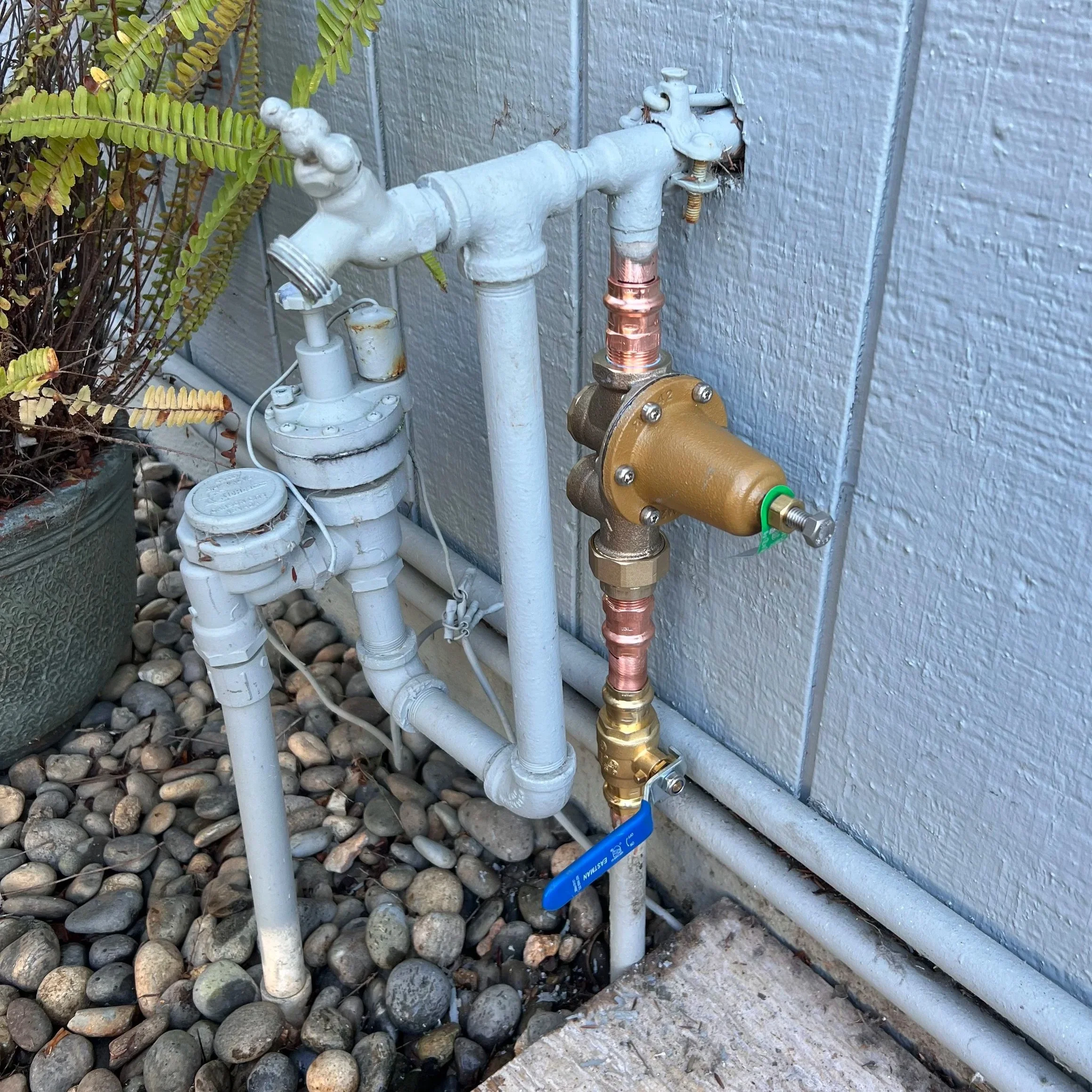 Pressure regulator installation by Evolution Plumbing in Watsonville, CA.