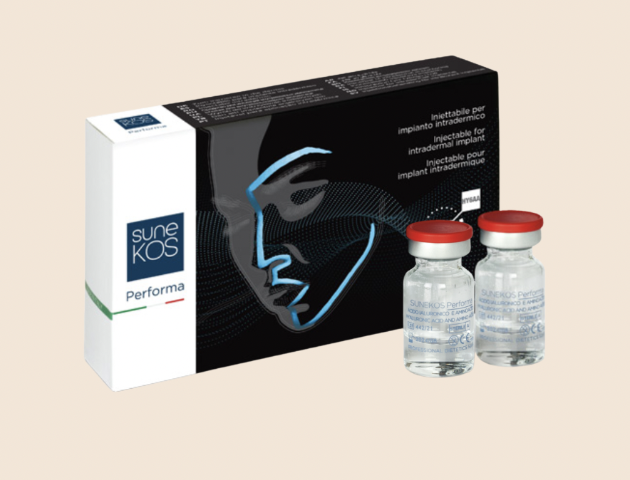 Sunekos injectable skin treatment packaging for skin rejuvenation