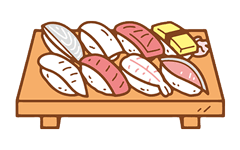 Illustration - Sushi Plate - Japanese Australia Online Lesson - About Us