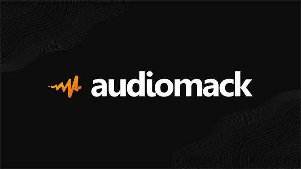 Audiomack logo on a black background with an orange sound wave icon.