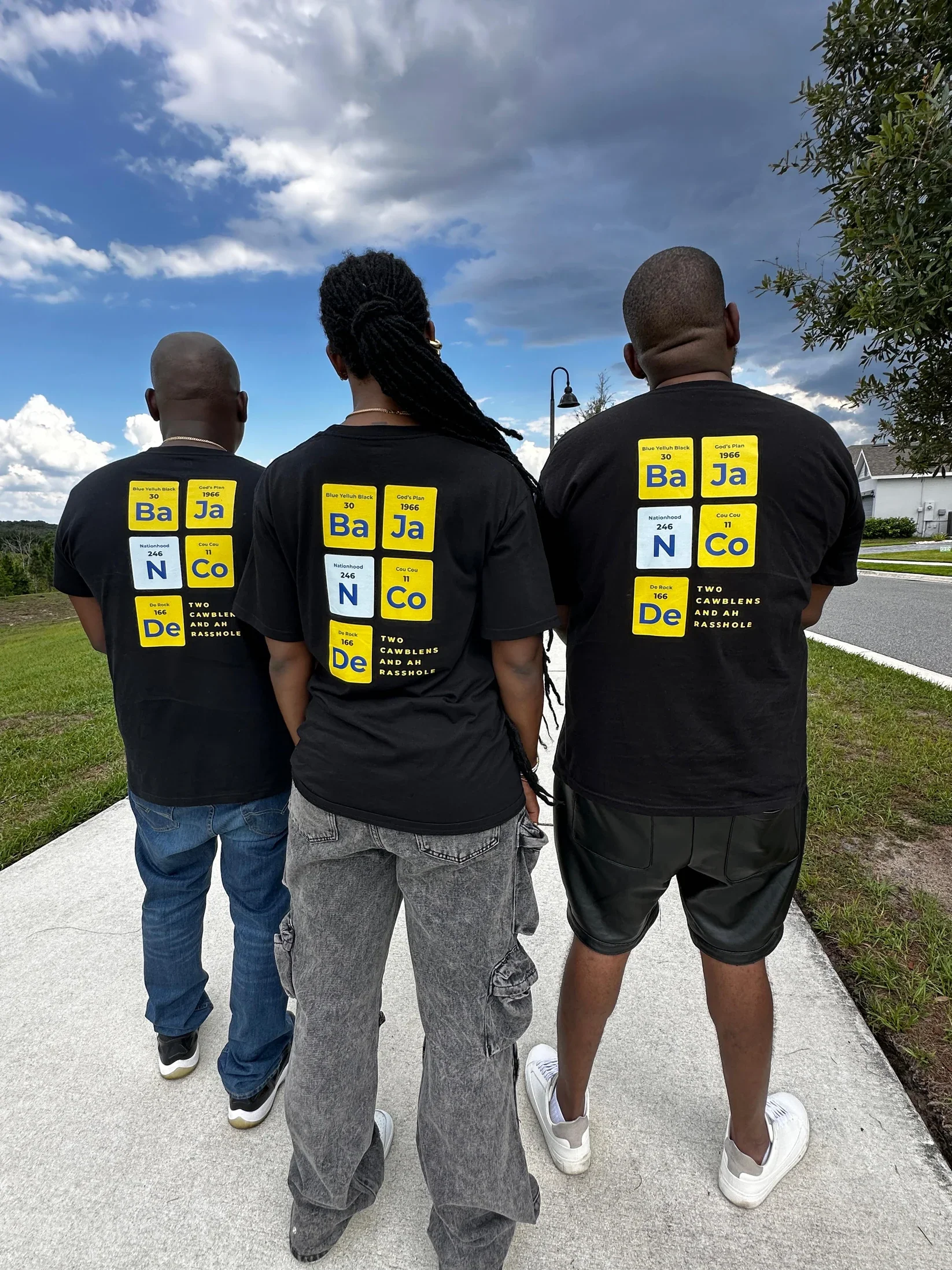 Bajan Code Periodic Table T shirt-Black