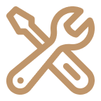 Icon of a wrench crossed with a screwdriver, representing tools or repair.