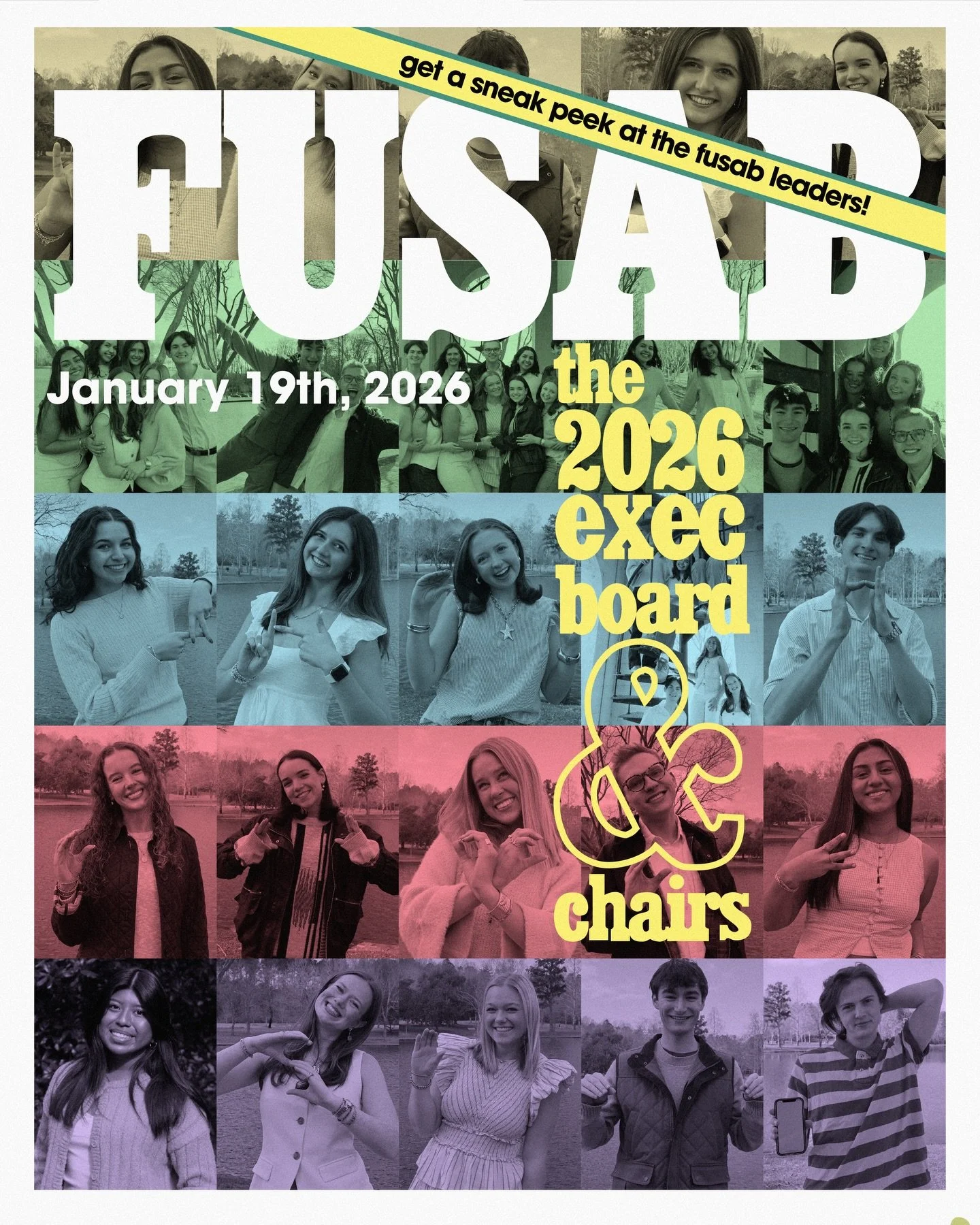 Say &ldquo;Chandz!&rdquo; to FUSAB&rsquo;s 2025 Chairs &amp; Executive Board! This group of passionate, creative leaders is ready to make this year unforgettable. 🐣🐓🐥

Meet FUSAB&rsquo;s Exec: 
⭐️ Will Crymes &mdash; President (fusab.president@gma