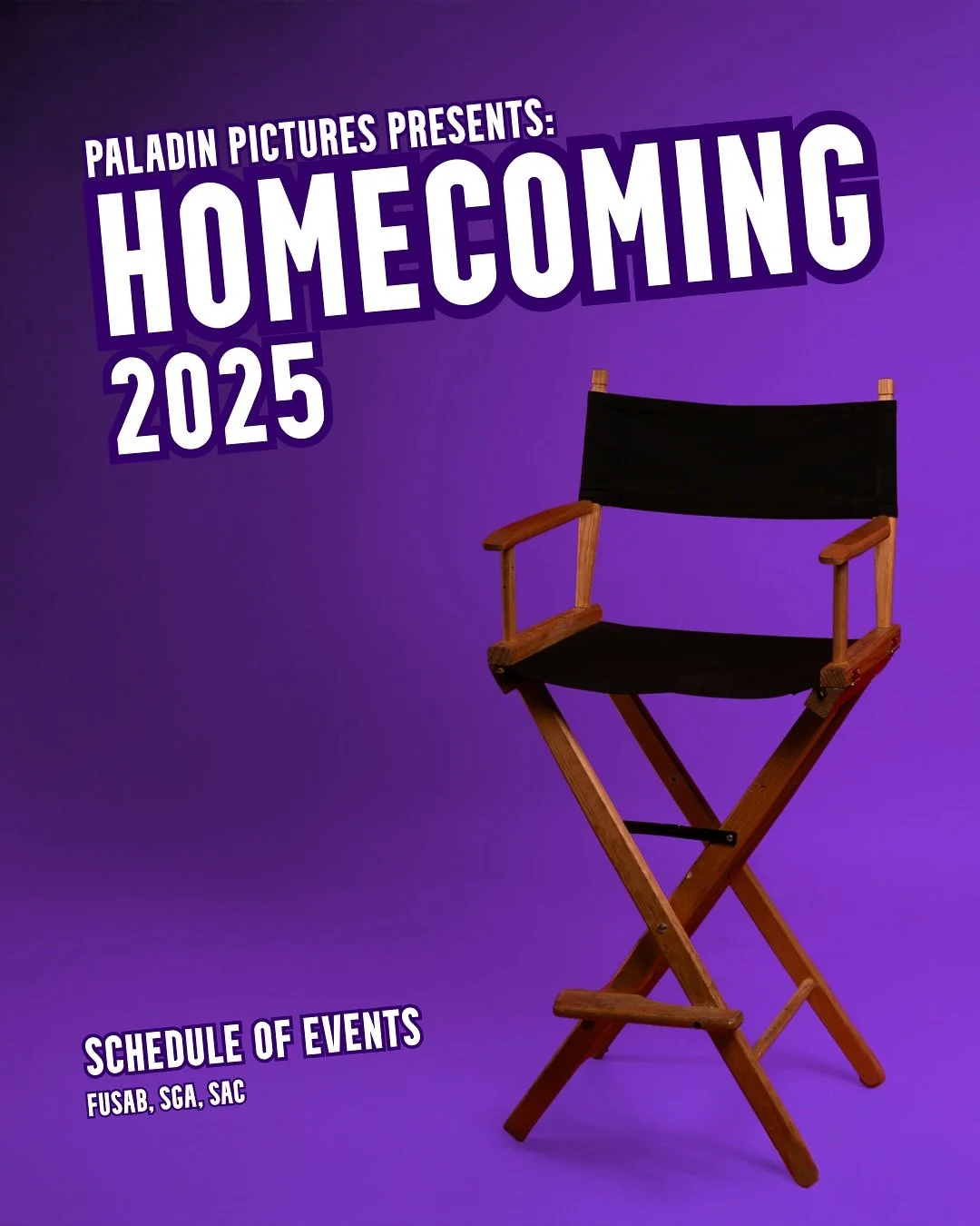 🎬 Roll out the purple carpet &mdash; it&rsquo;s showtime, Paladins!
Homecoming 2025 is here: a week full of lights, cameras, and Furman magic 💜⭐️
From light bites to blockbusters, chalking to carnivals, and tailgates to trophies &mdash; this is you