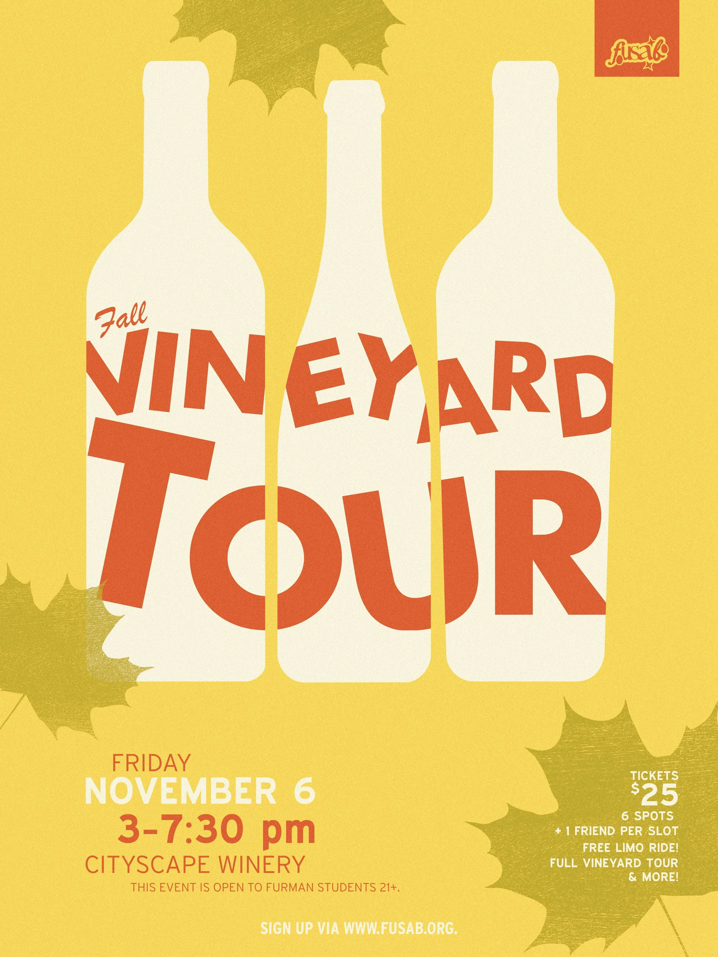 Missed us at yesterday&rsquo;s tablesit? We saved you the details, and a limo seat! 🍇🚘 

You&rsquo;re invited to Cityscape Winery on Friday, November 6, from 3&ndash;7:30 PM for our Fall Vineyard Tour. Your $25 ticket includes a full vineyard tour,