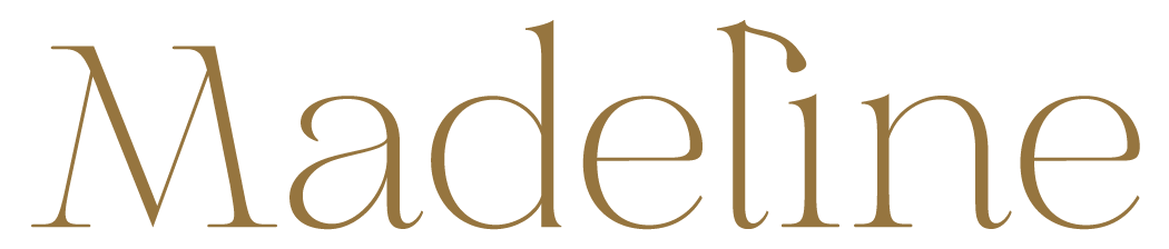 Text reading 'Madeline' in gold letters on a black background