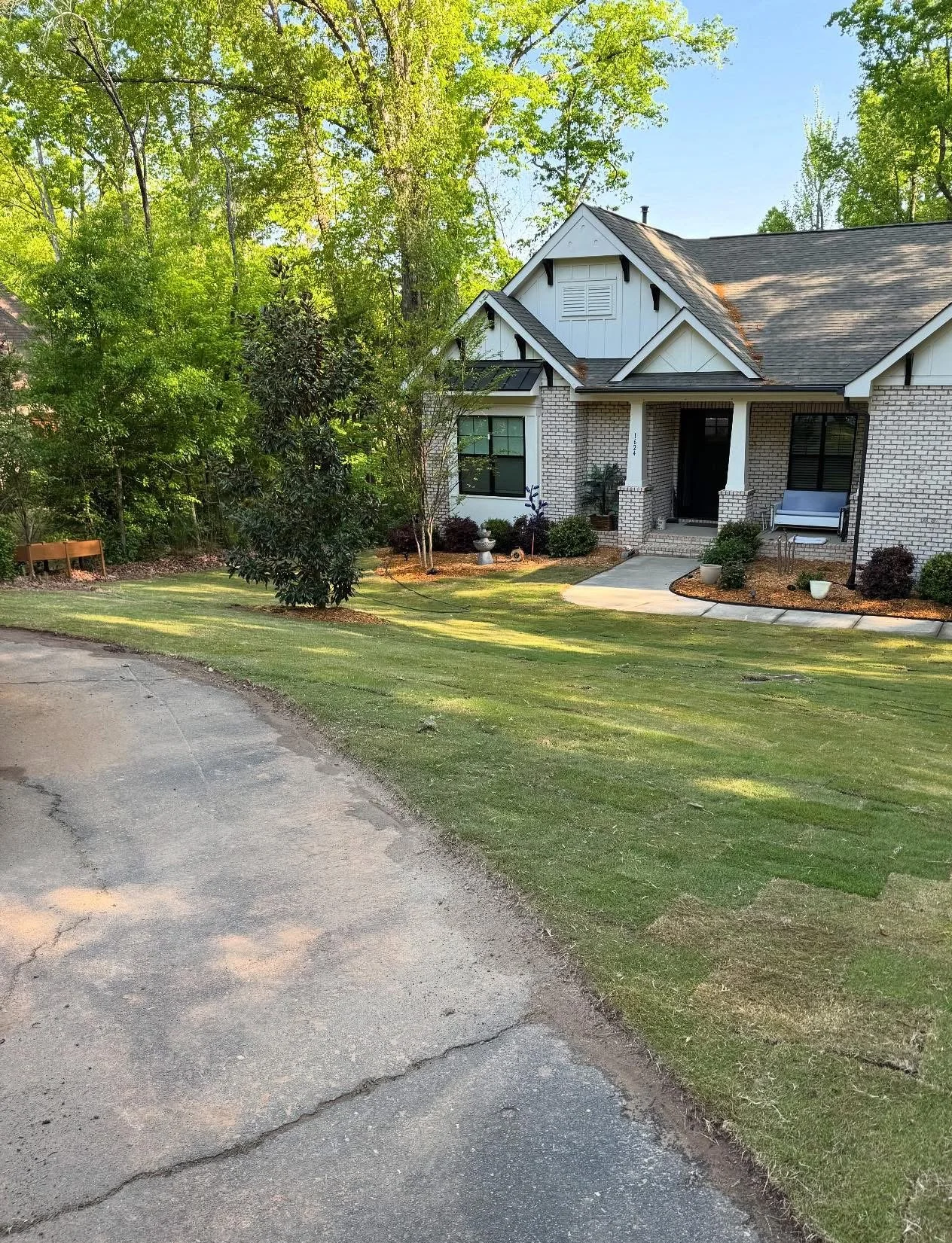 Sod installation in front of white house