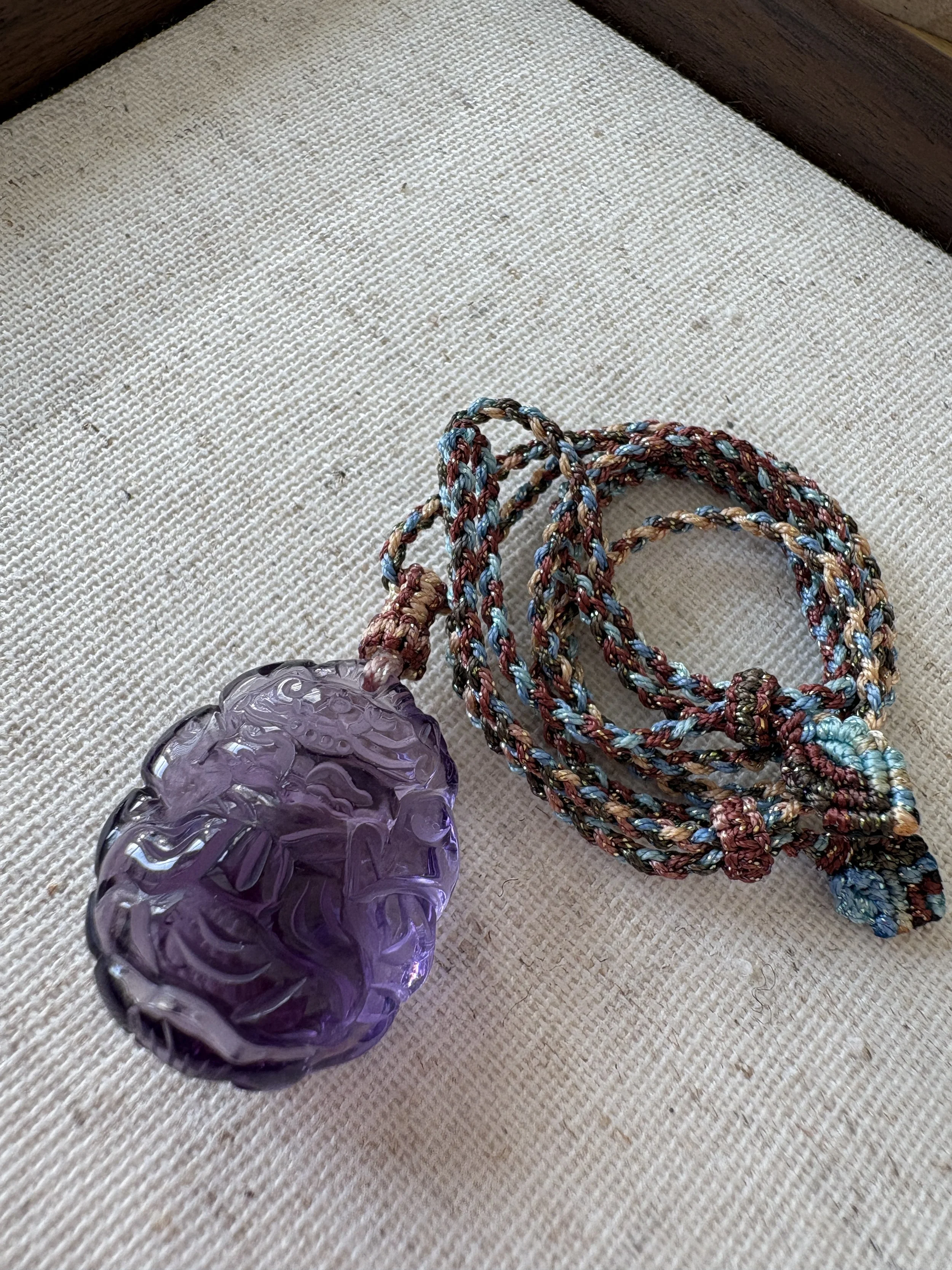 Mystic Amethyst Fox Pendant