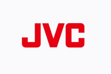 JVC logo in red letters on a white background