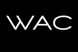 WAC logo in white on black background