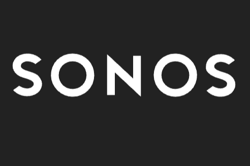 Sonos logo on a black background.