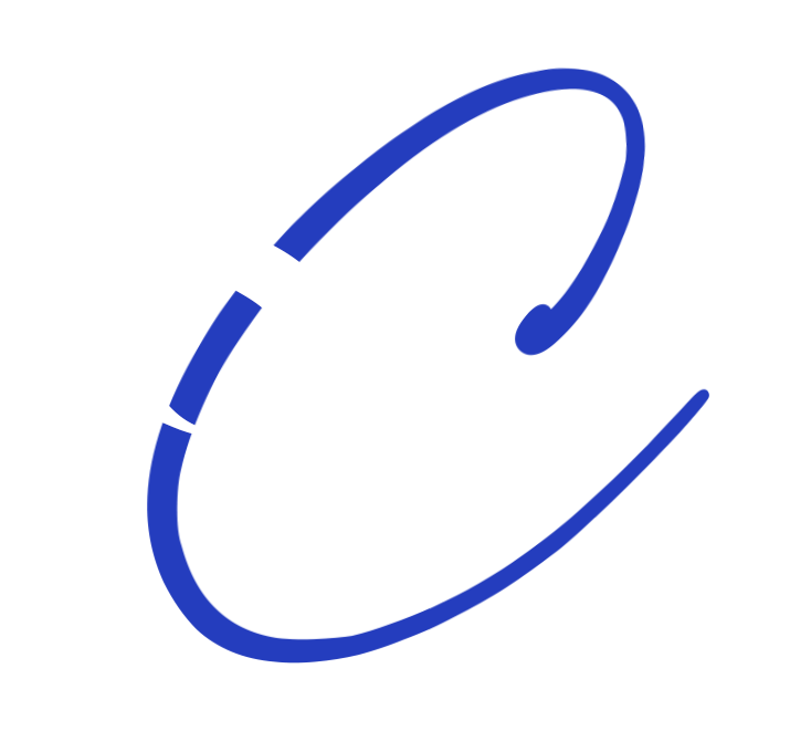 Stylized logo with the letters 'SS' in white, encircled by a blue elliptical or orbit shape on a black background.