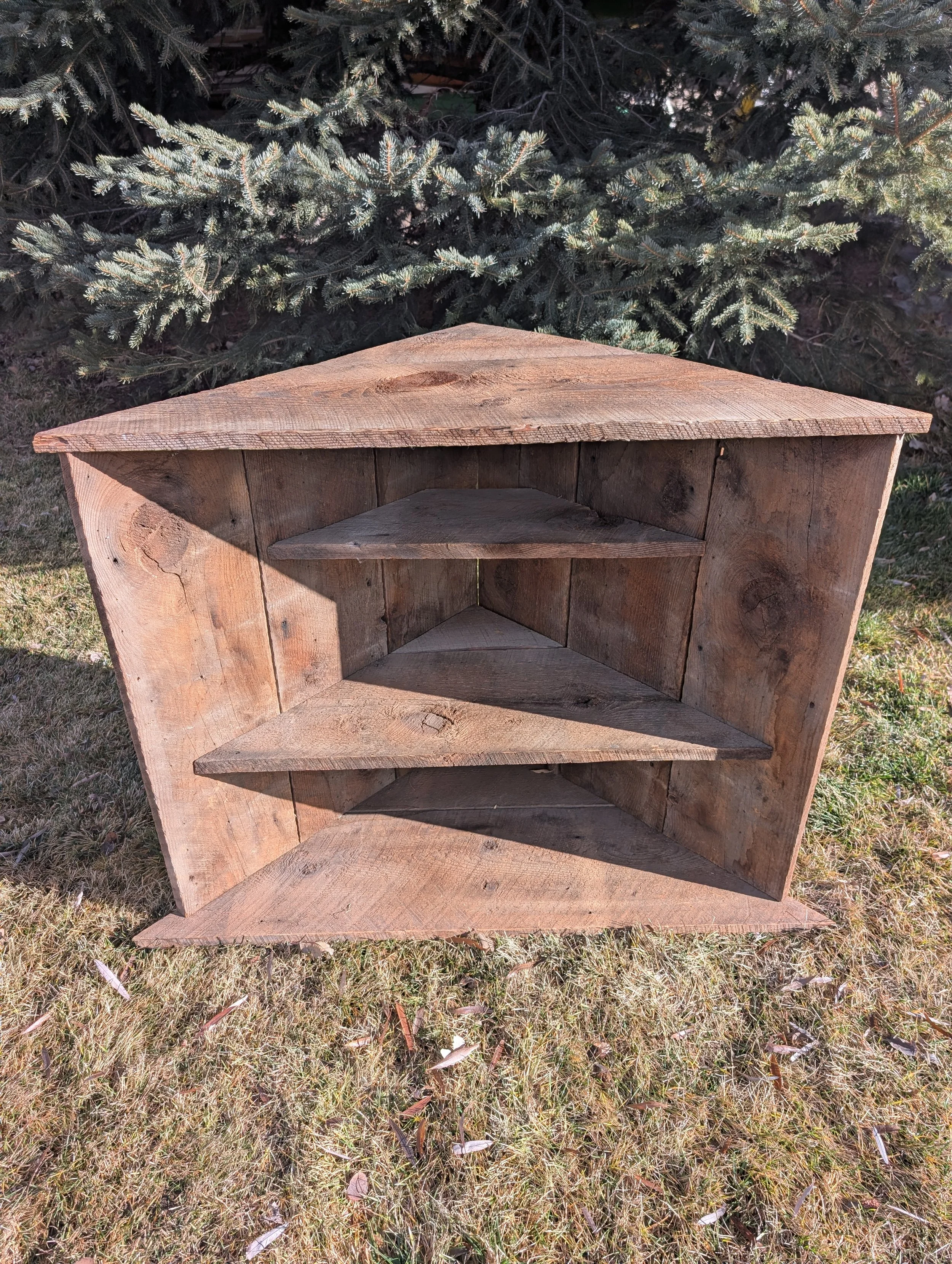 Rustic Barnwood Corner Shelf