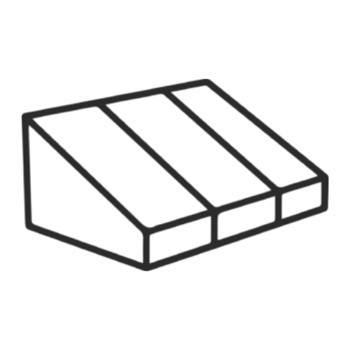 Line drawing of a stack of three books or folders.