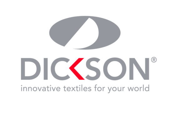 Dickson logo with sailboat graphic and tagline 'innovative textiles for your world'