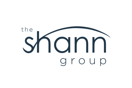 Logo for the Shann Group with the words 'the', 'shann', and 'group' in a clean, modern font, and a curved line above 'shann'.