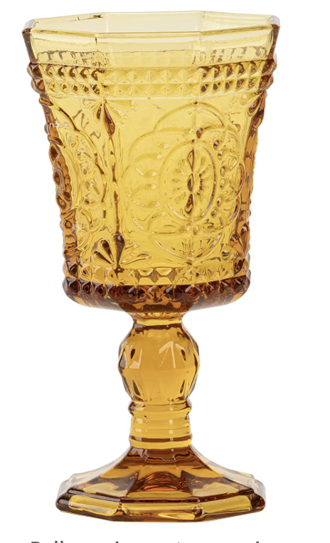 Vintage Amber Pattern Goblet