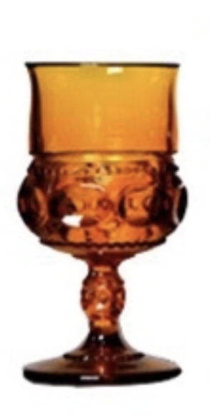 Vintage Dark Amber Goblet
