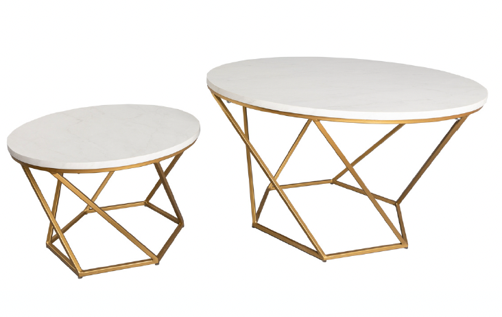 White Geometric Coffee Tables